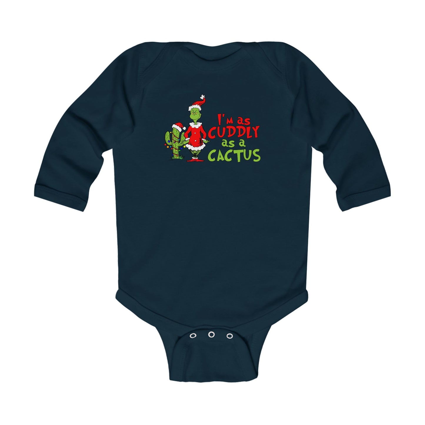 I'm As Cuddly As A Cactus Christmas Baby Romper