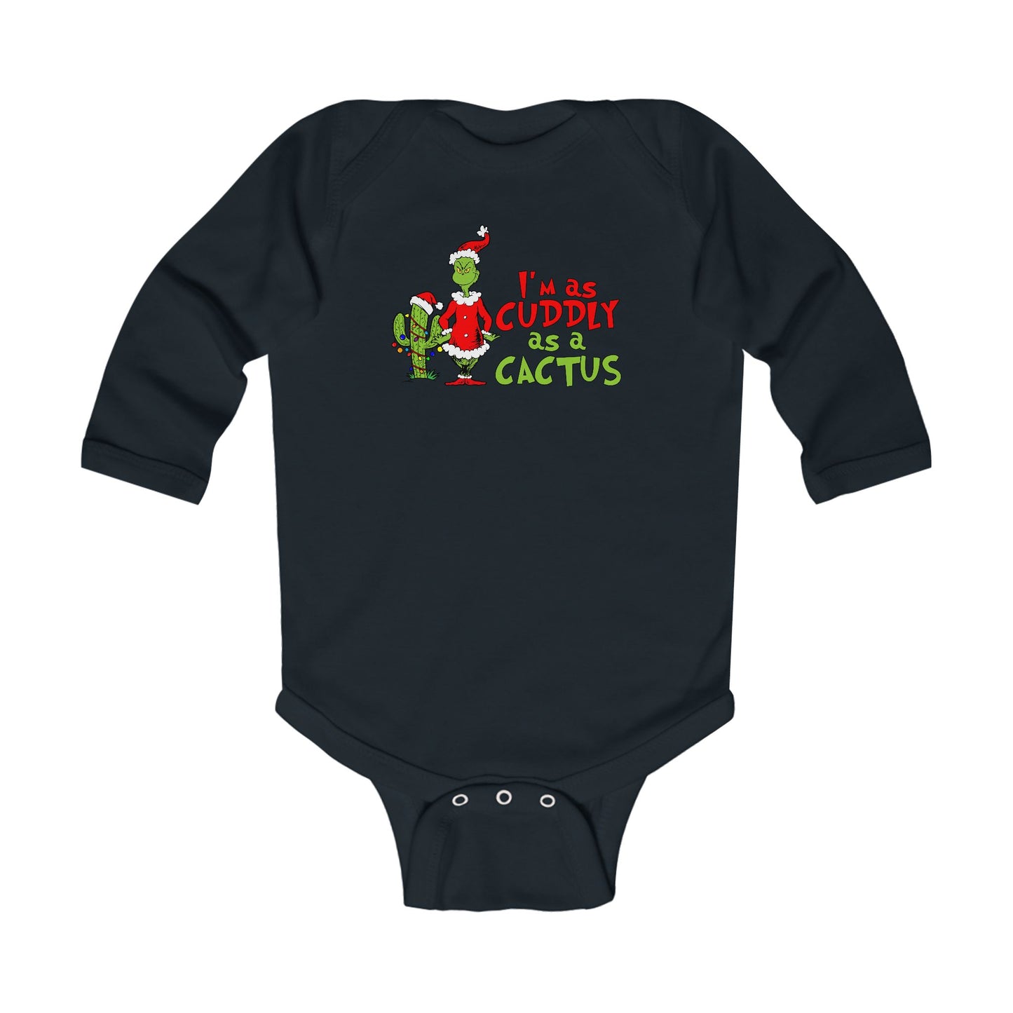 I'm As Cuddly As A Cactus Christmas Baby Romper