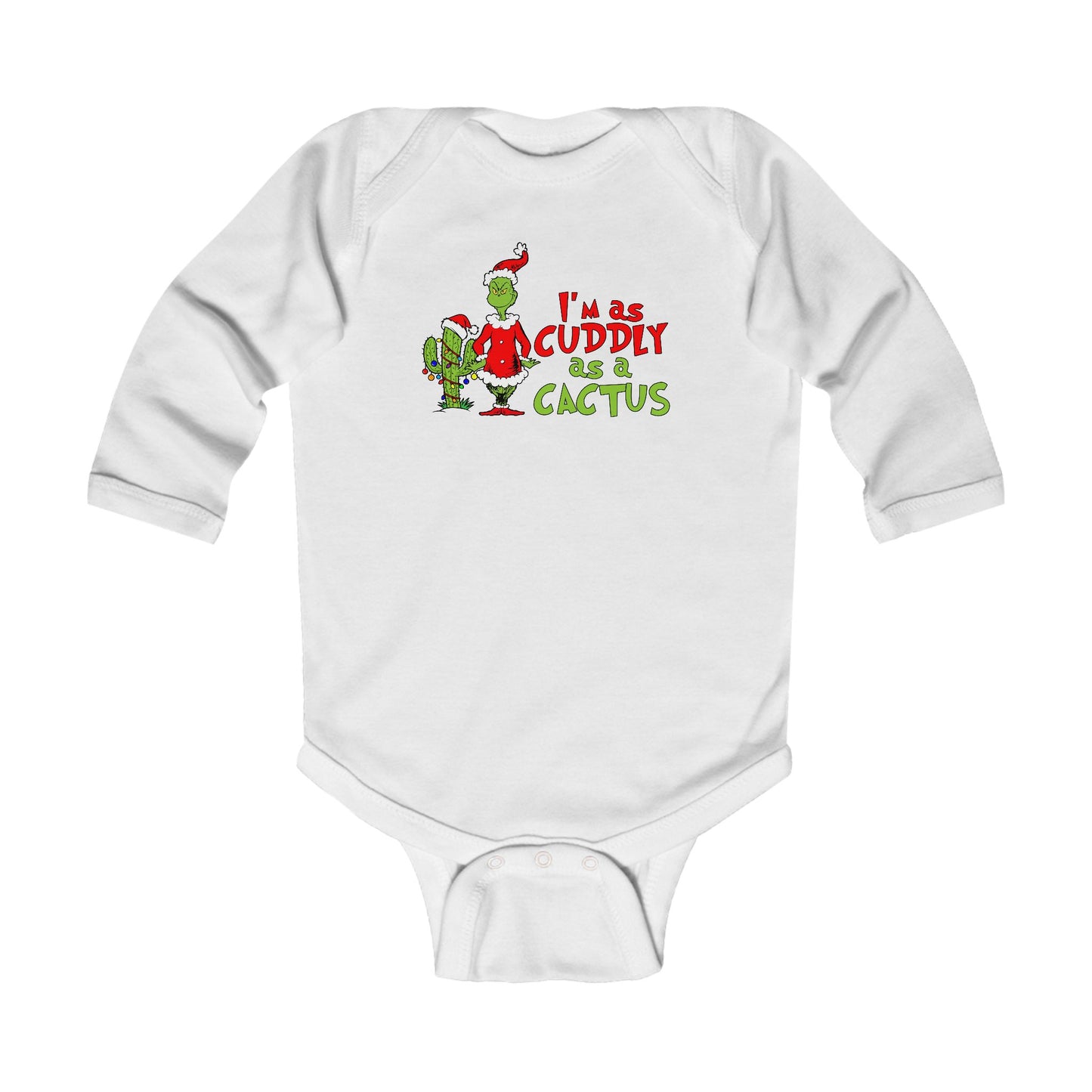 I'm As Cuddly As A Cactus Christmas Baby Romper