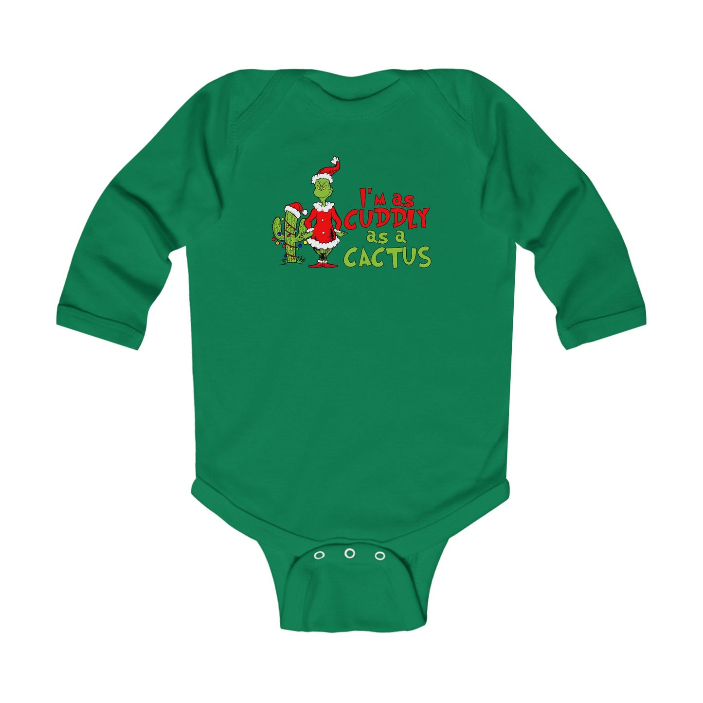 I'm As Cuddly As A Cactus Christmas Baby Romper