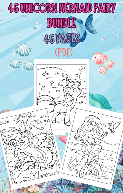 45 Unicorn Mermaid Fairy Bundle