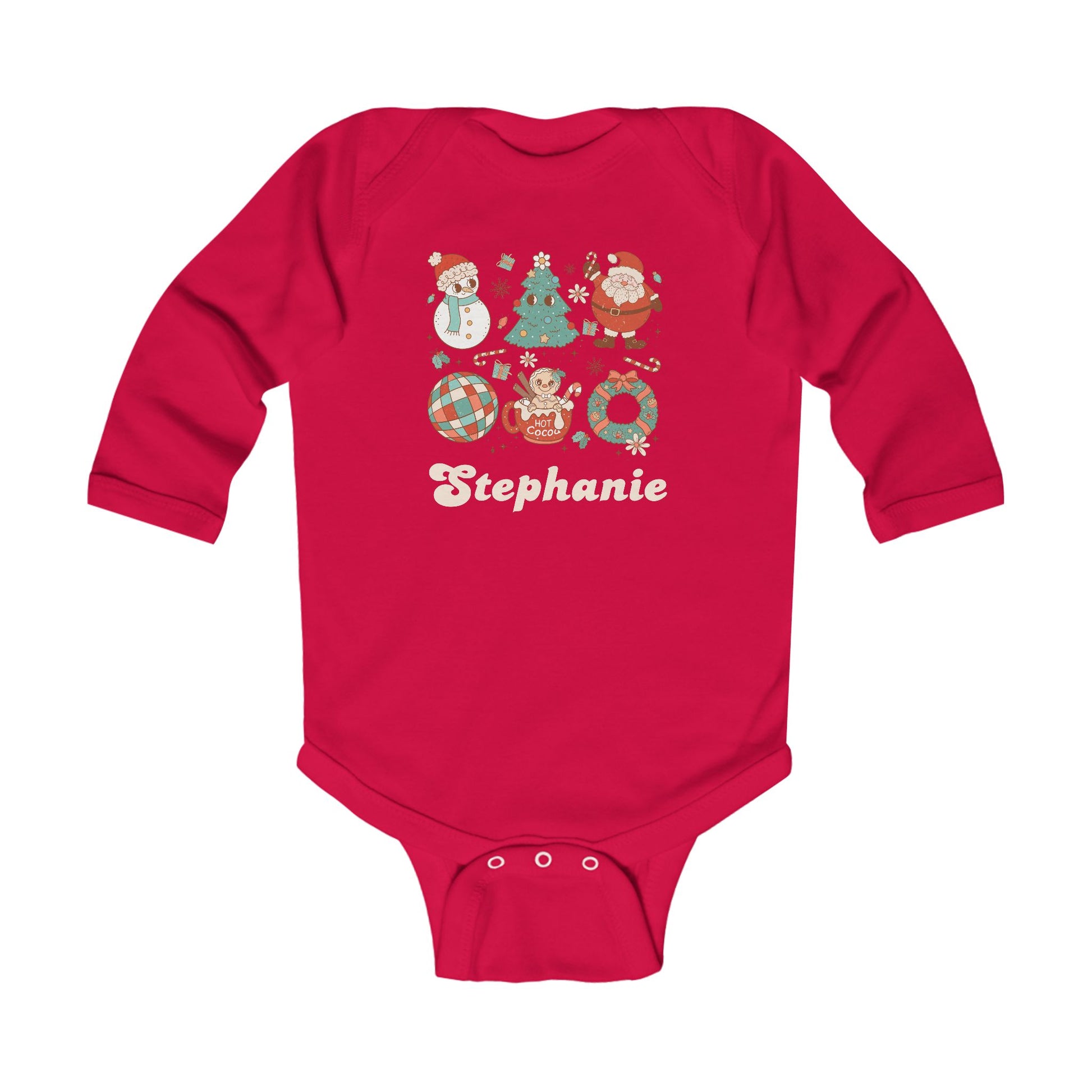 Custom Name Christmas Baby Romper