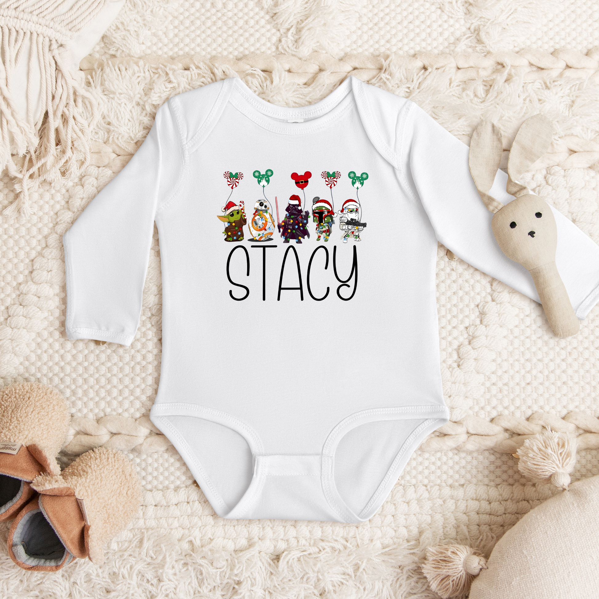 Custom Name Star Wars Baby Christmas Romper