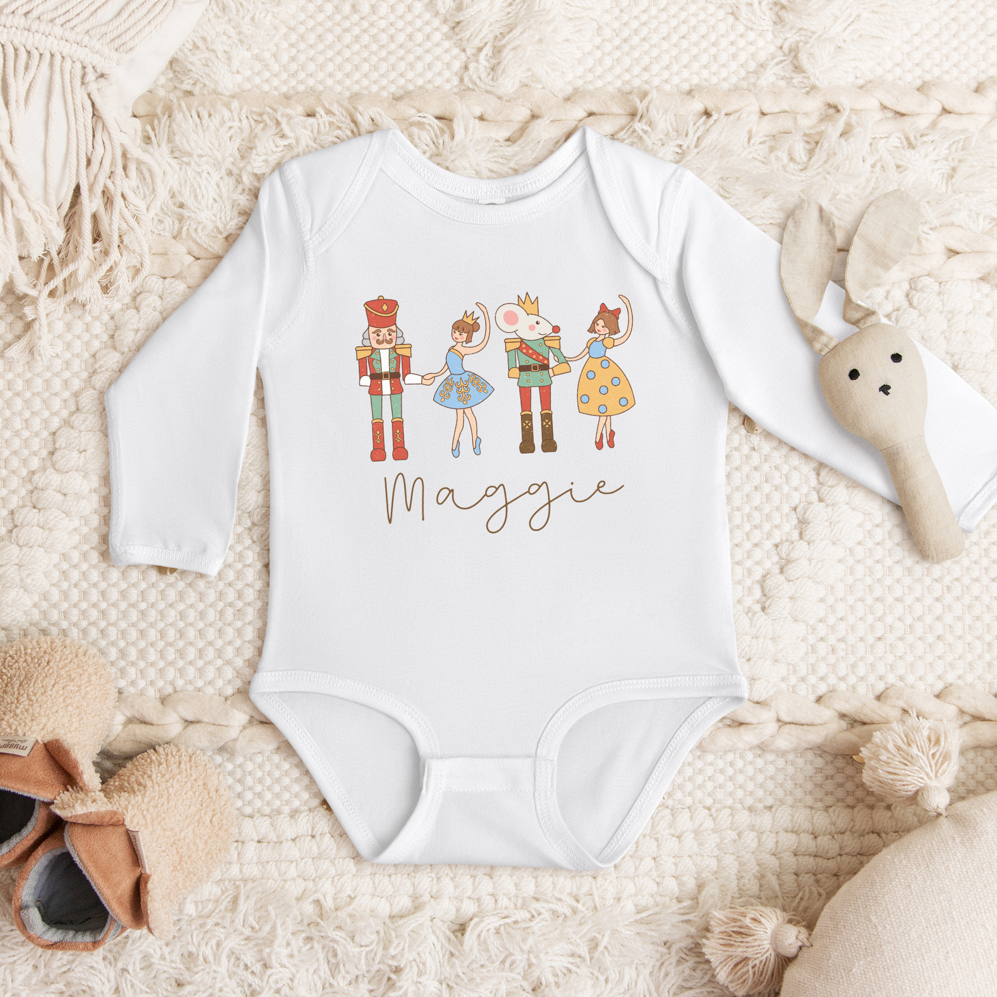 Custom Name Nutcracker & Friends Christmas Romper