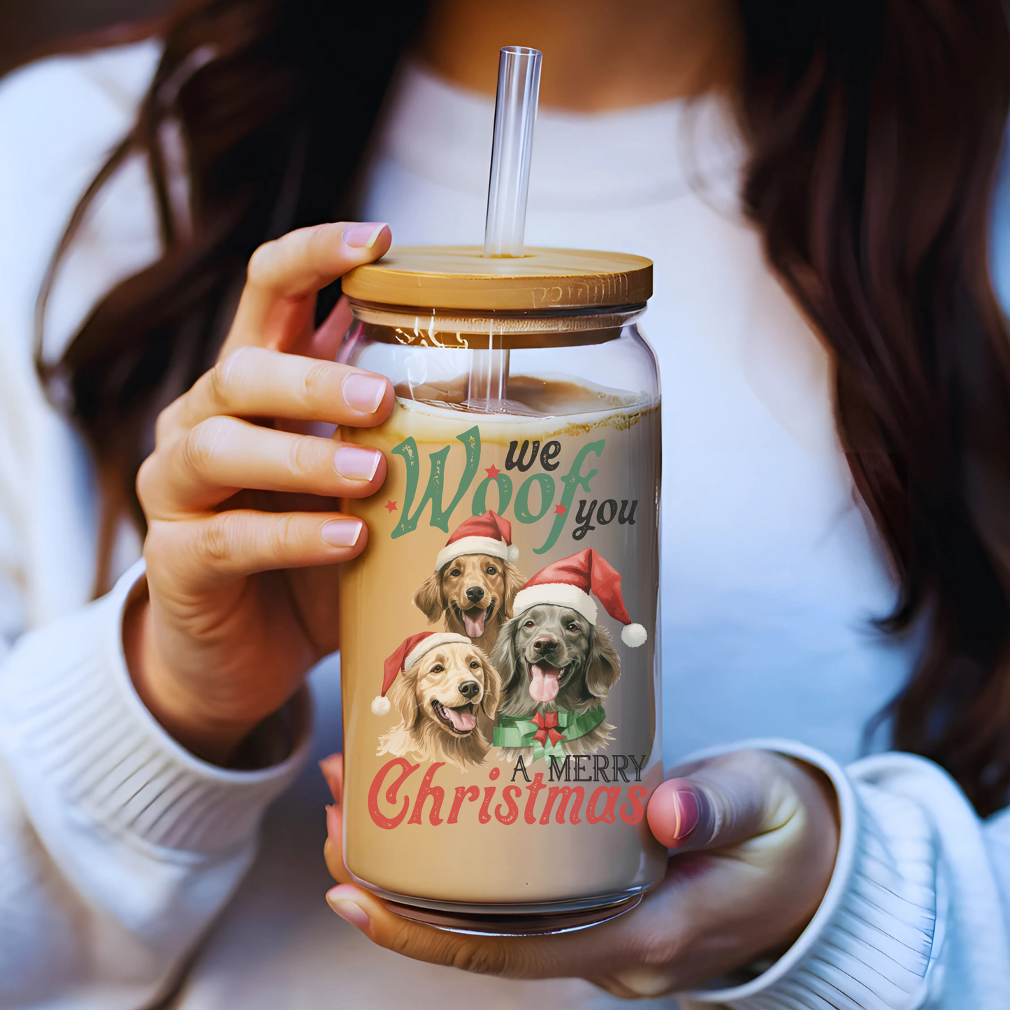 We Woof You A Merry Christmas Glass Tumbler