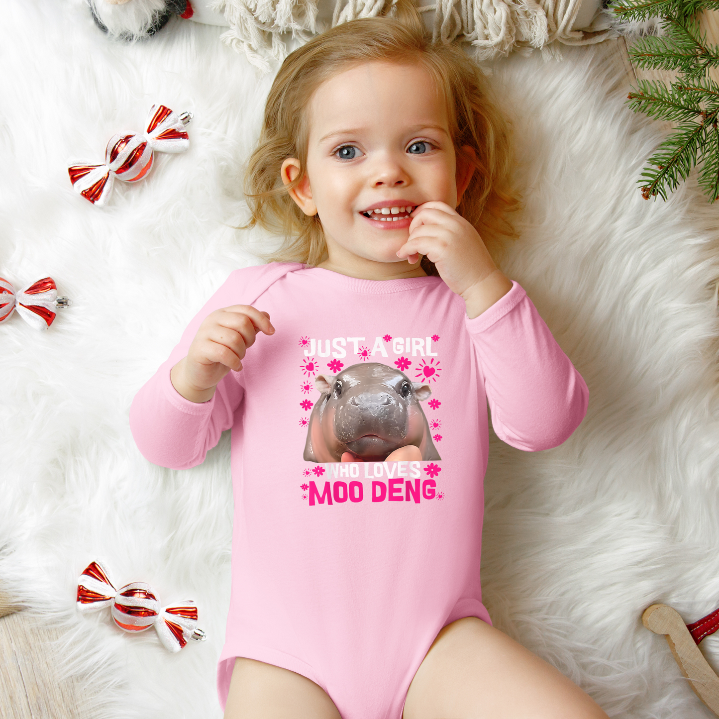 Just A Girl Who Loves Moo Deng Baby Romper