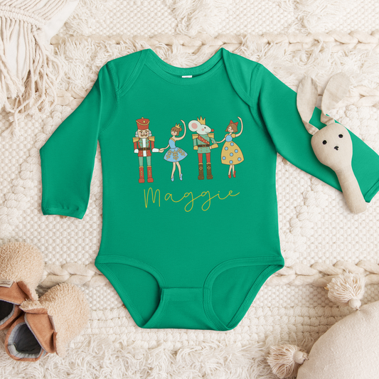 Custom Name Nutcracker & Friends Christmas Romper