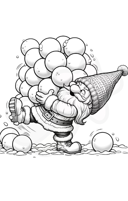 Hello Winter: Gnome Snow Fun 58 Coloring Pages