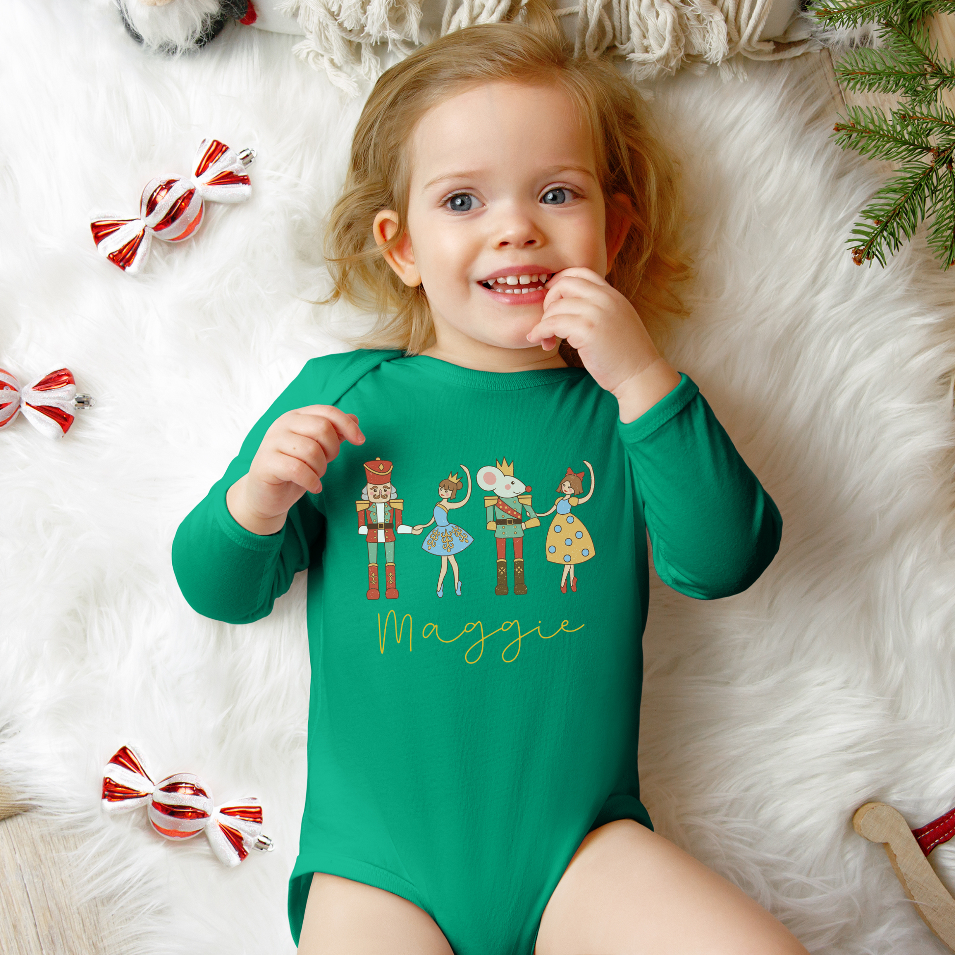 Custom Name Nutcracker & Friends Christmas Romper