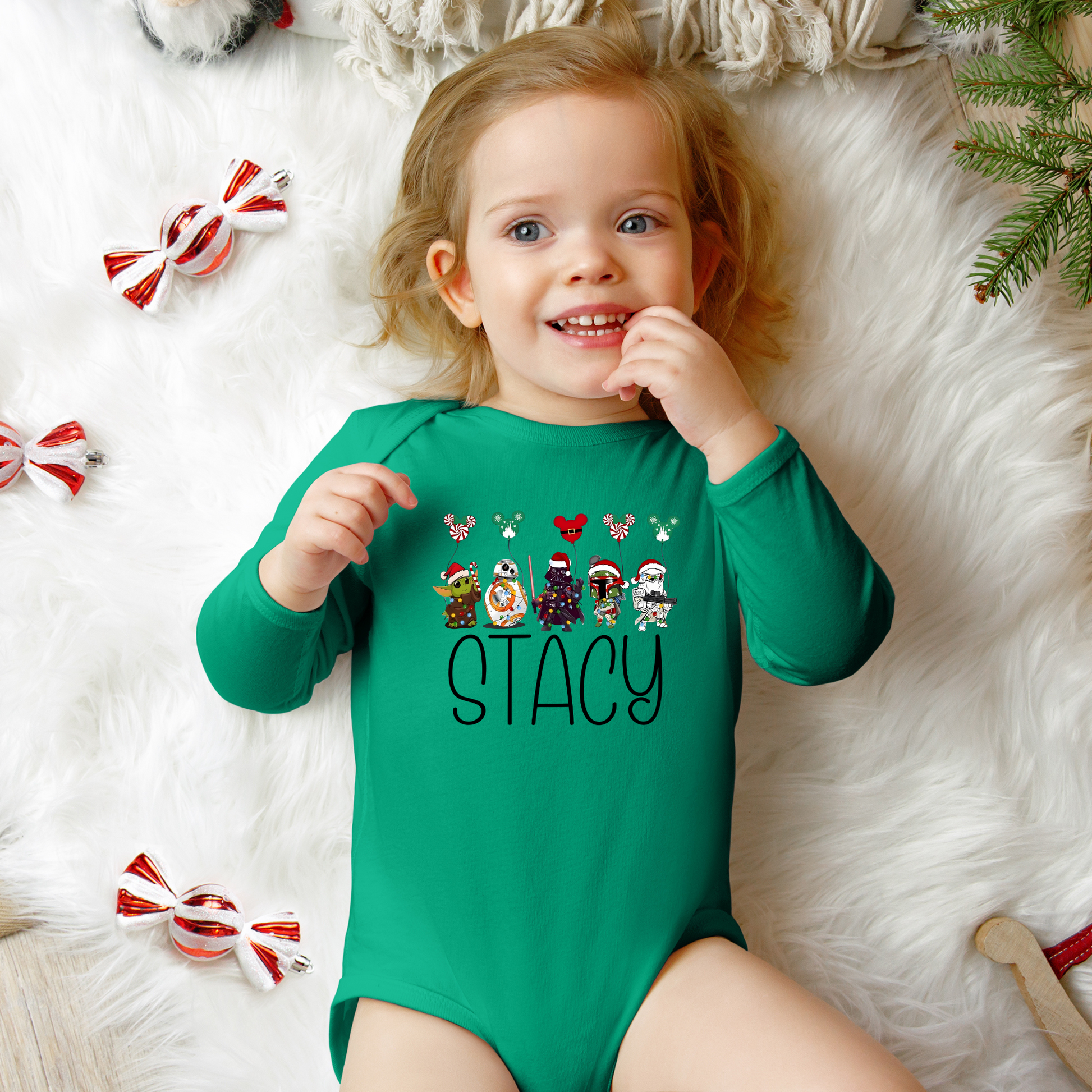 Custom Name Star Wars Baby Christmas Romper