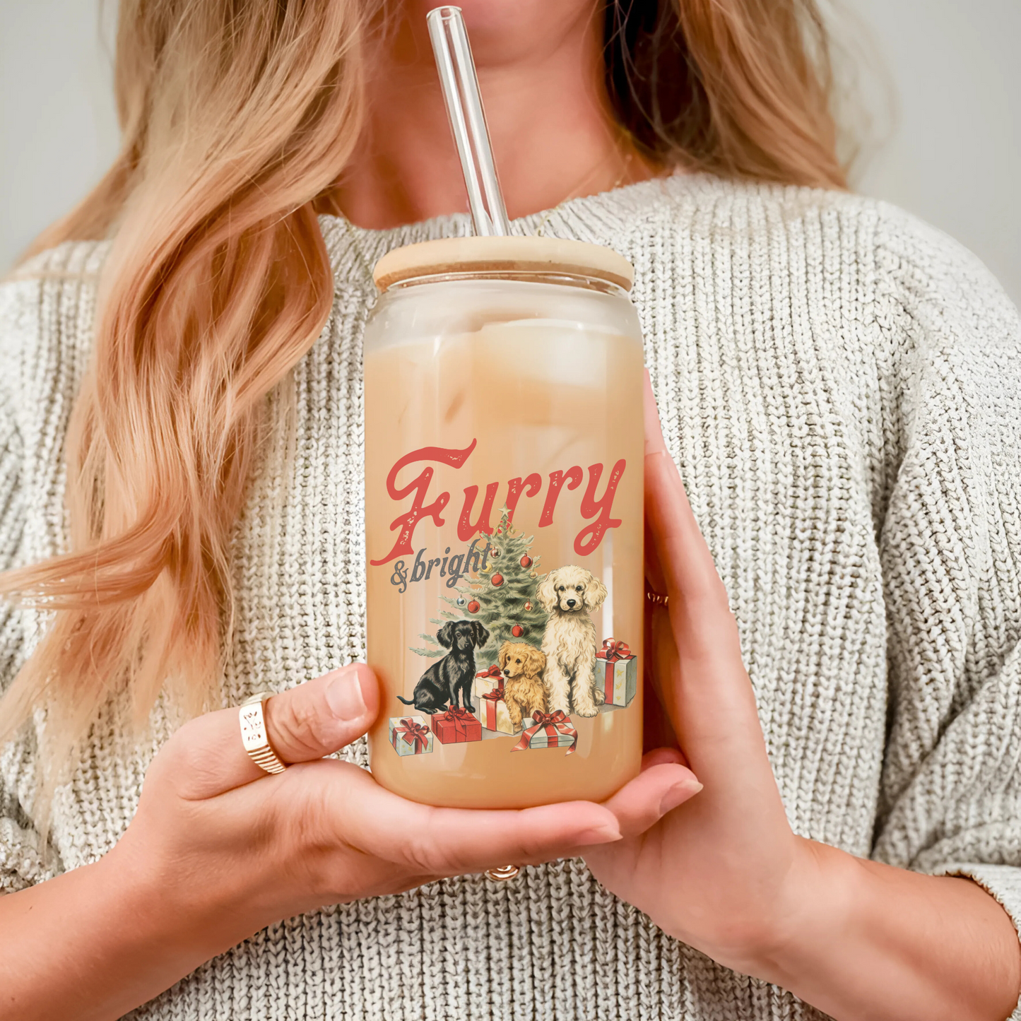 Furry & Bright Glass Tumbler