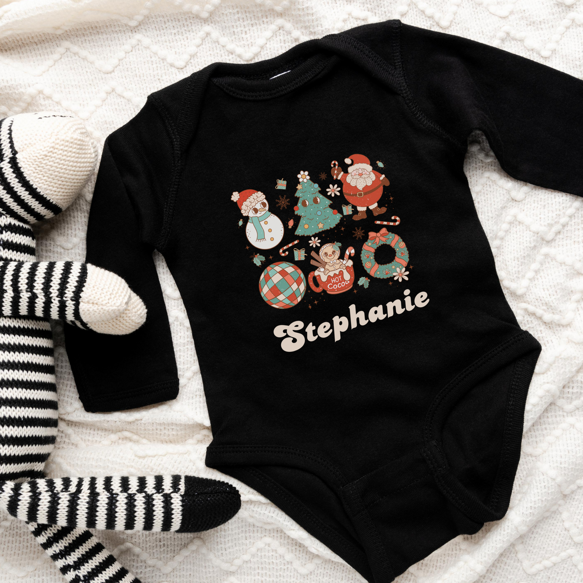 Custom Name Christmas Baby Romper