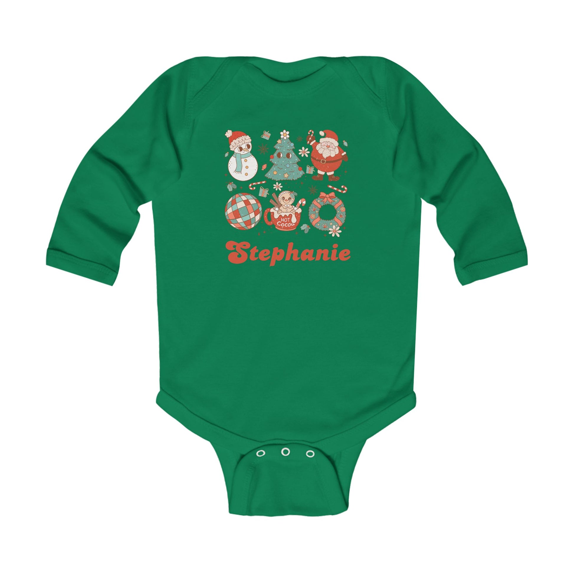 Custom Name Christmas Baby Romper