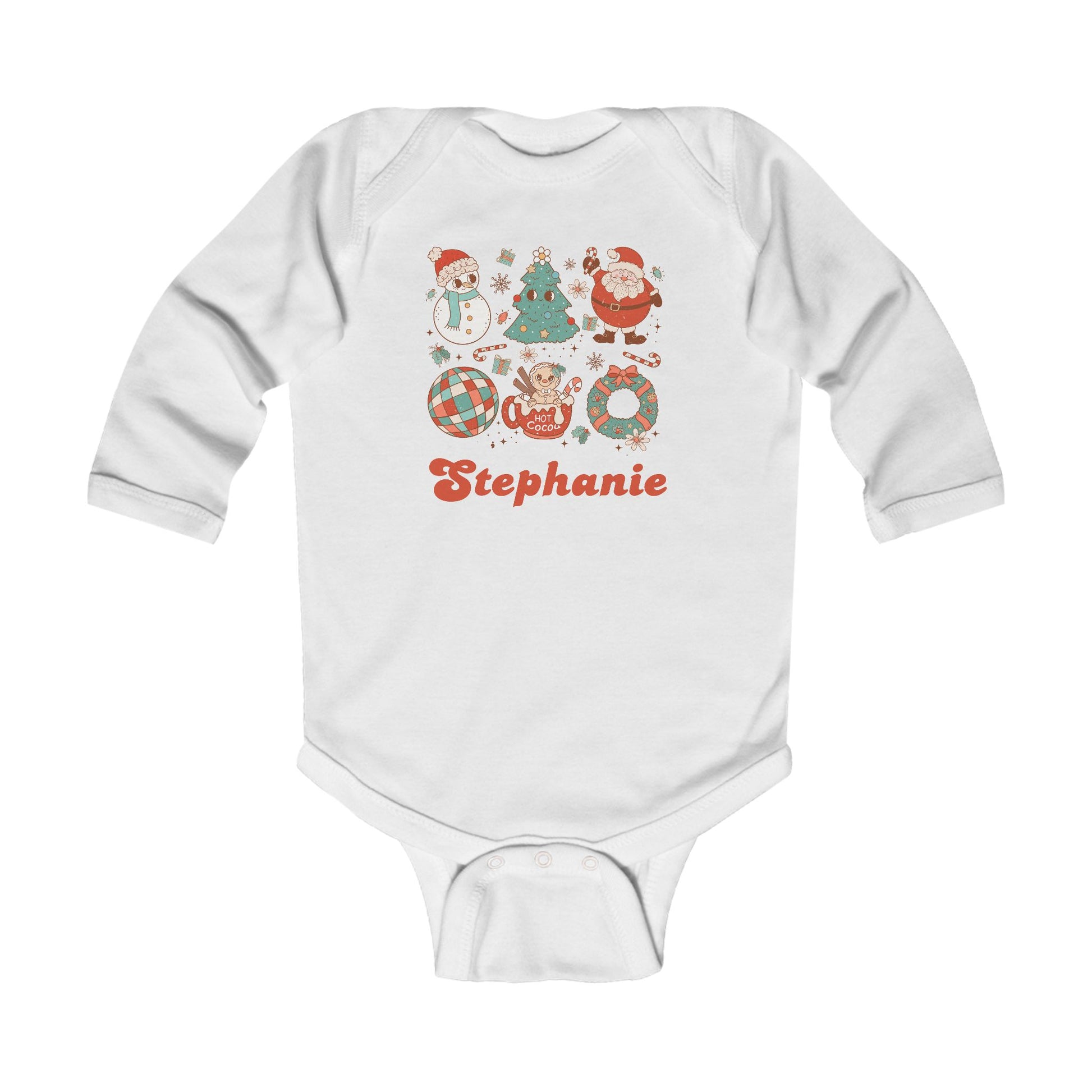 Custom Name Christmas Baby Romper