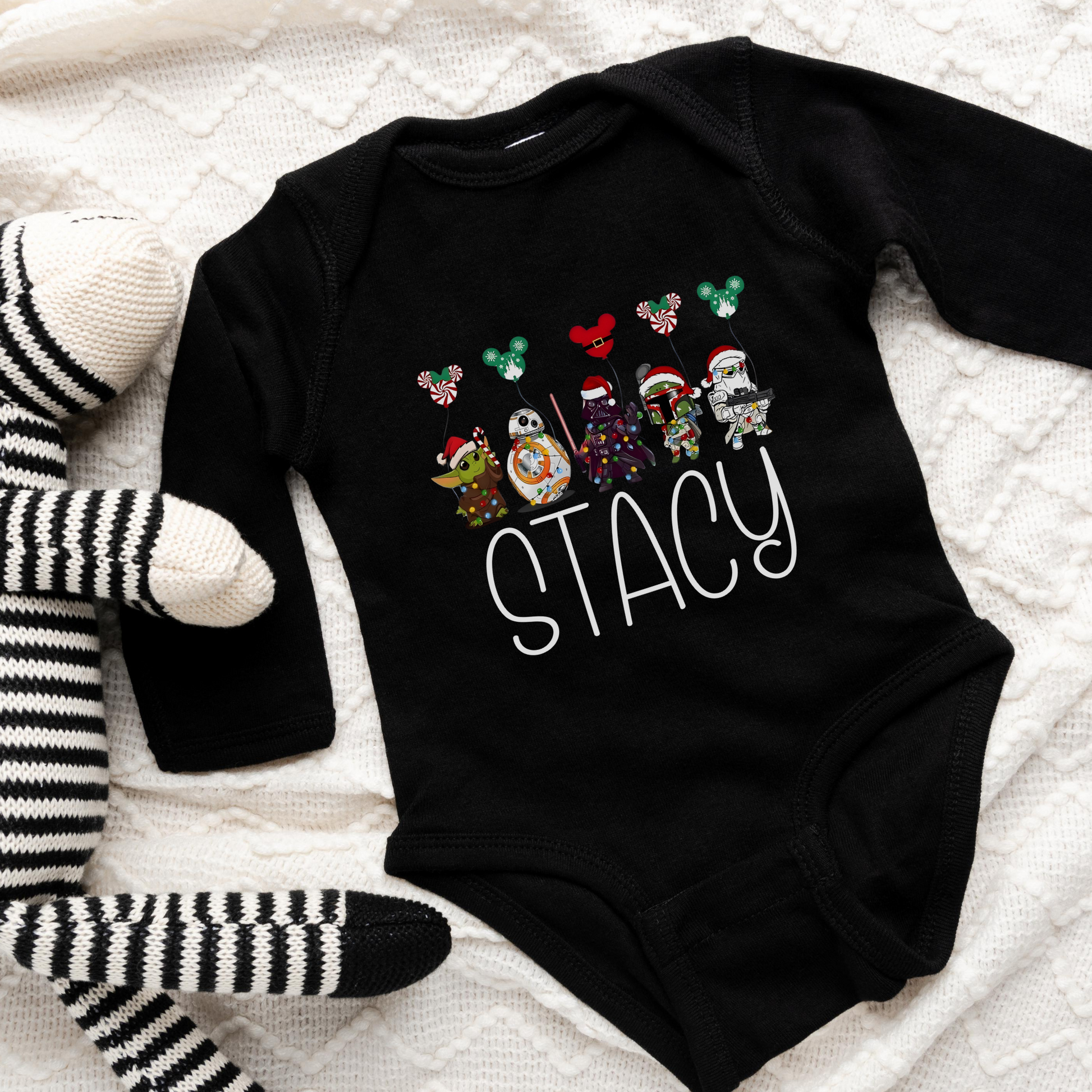 Custom Name Star Wars Baby Christmas Romper