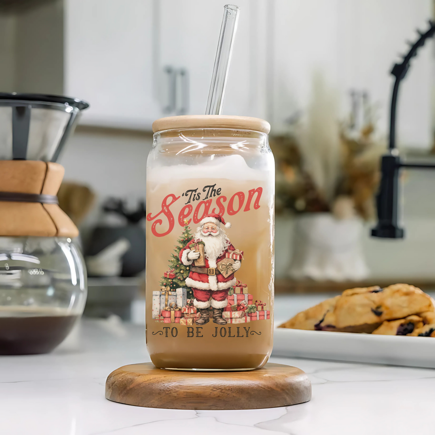 Tis The Season To Be Jolly Glass Tumbler