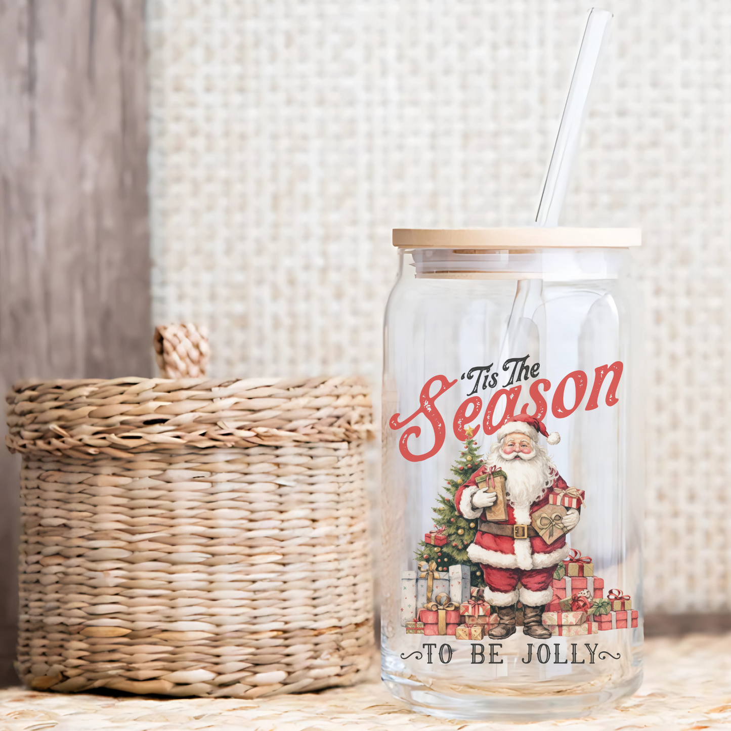 Tis The Season To Be Jolly Glass Tumbler