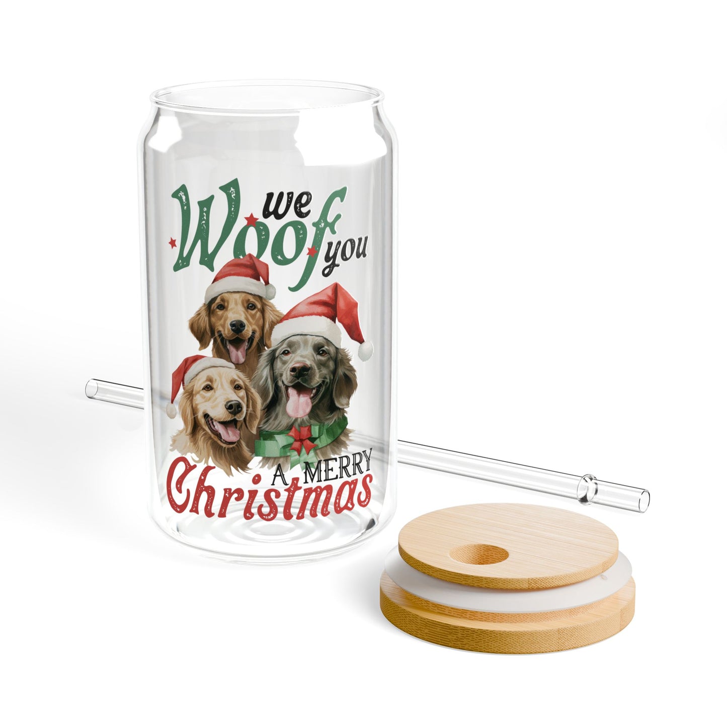 We Woof You A Merry Christmas Glass Tumbler