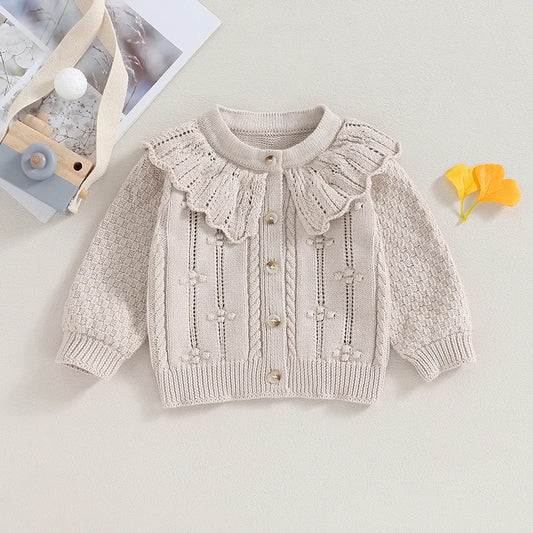 Peter Pan Collar Crochet Cardigan