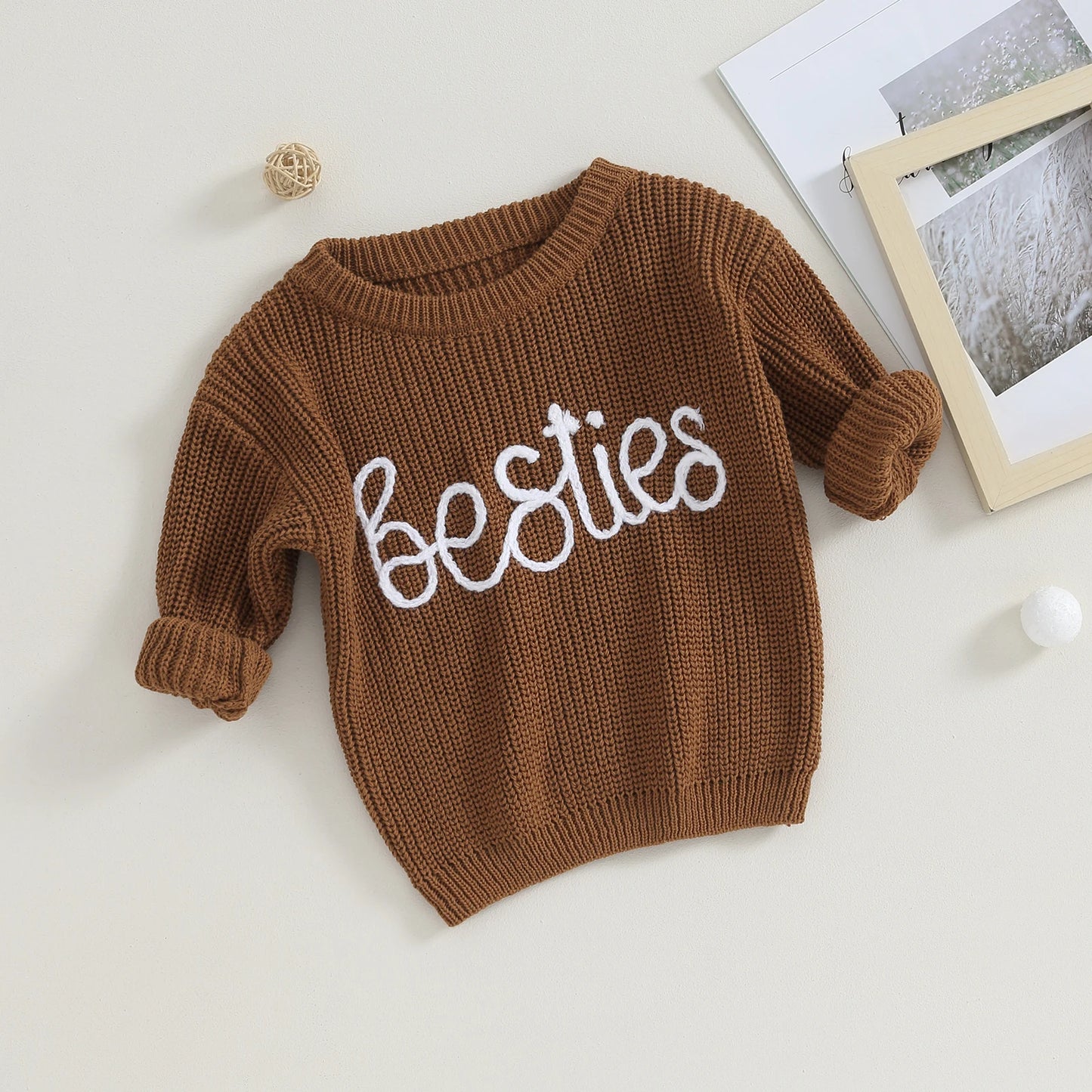 Bestie Embroidery Sweater