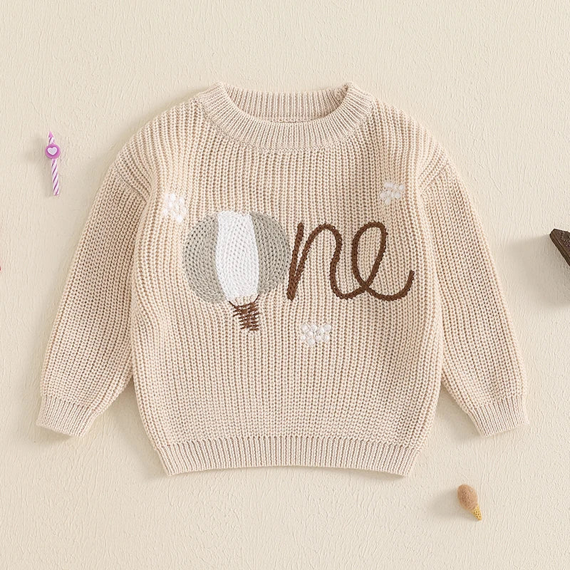 Baby 1st Birthday Embroidered Sweater