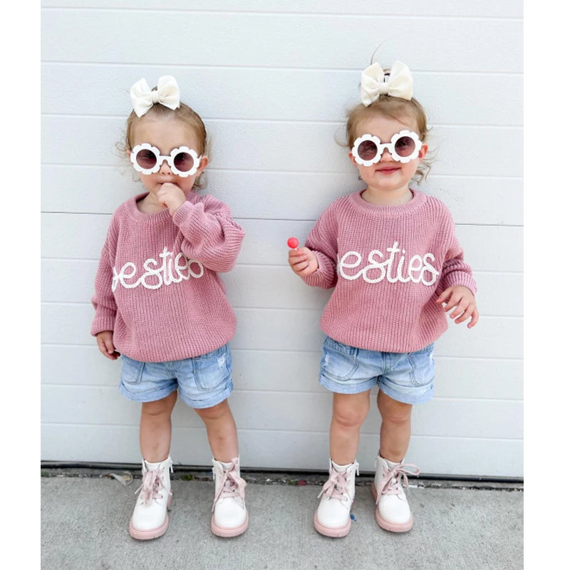 Bestie Embroidery Sweater