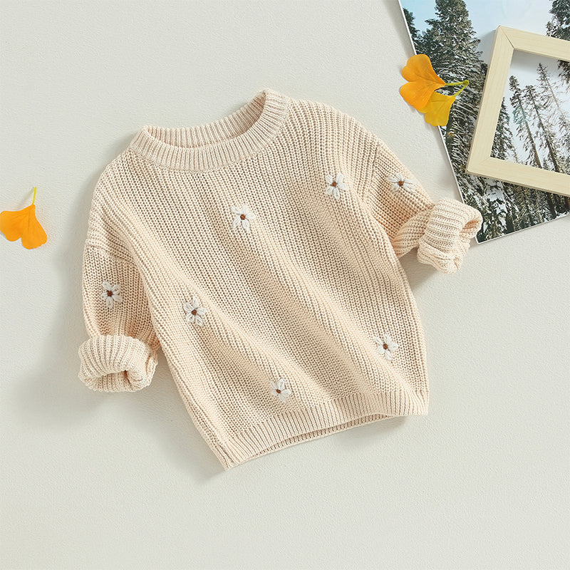 Flower Embroidery Baby Sweater