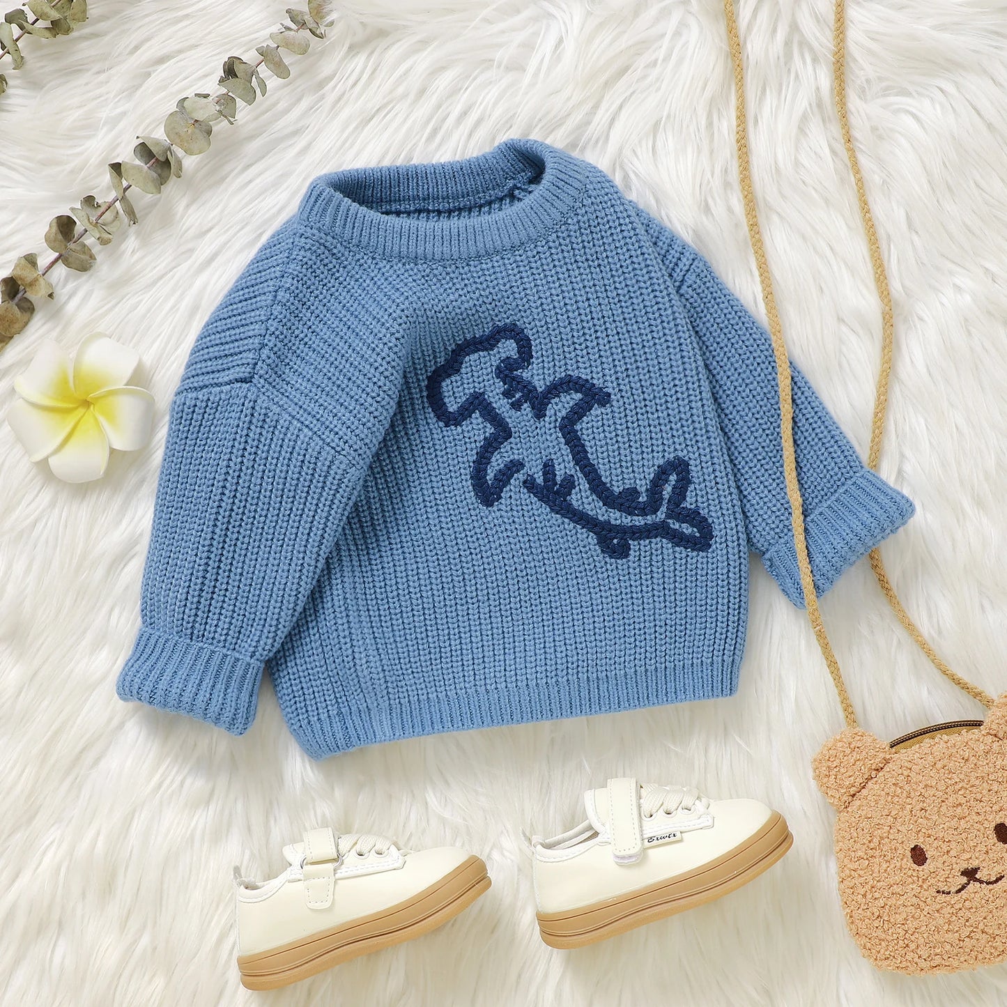 Cartoon Embroidery Baby Sweater