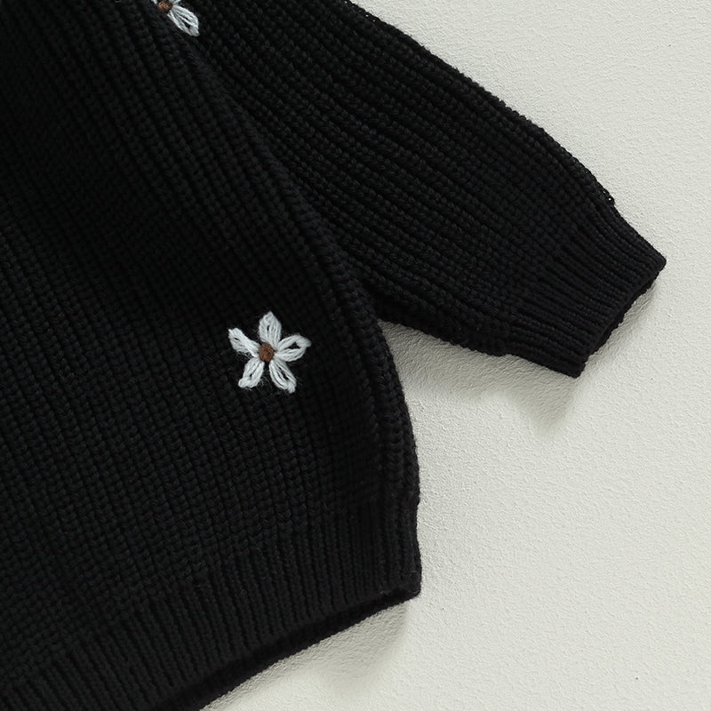 Flower Embroidery Baby Sweater