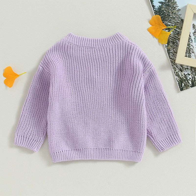 Flower Embroidery Baby Sweater