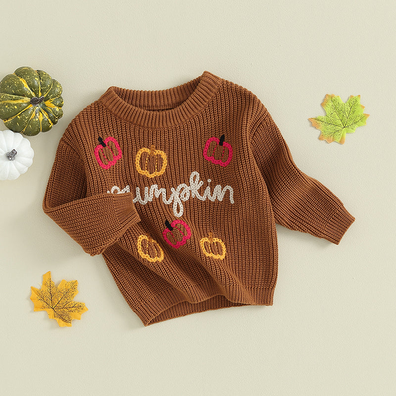 Halloween Pumpkin Embroidery Sweater