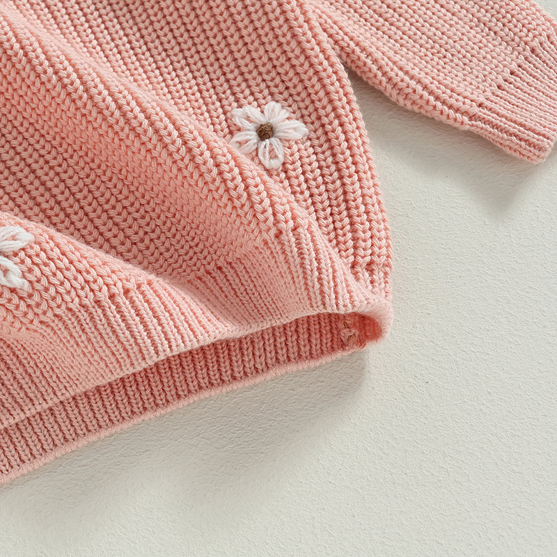 Flower Embroidery Baby Sweater