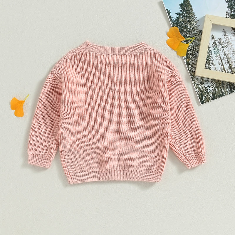 Flower Embroidery Baby Sweater