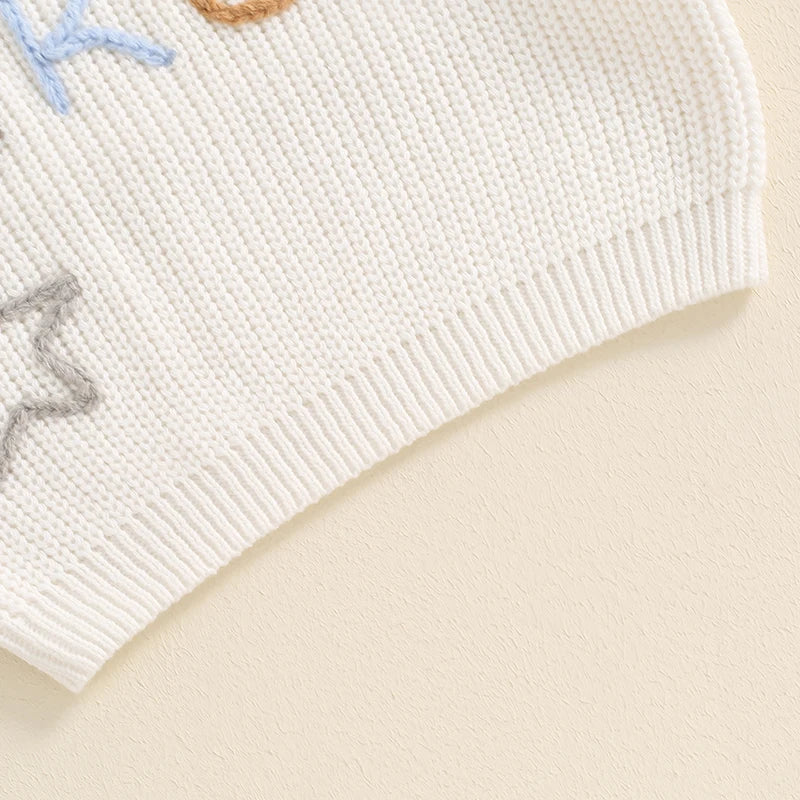 Big Bro Lil Bro Letter Embroidery Baby Sweater