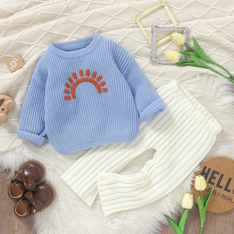 Sun Embroidery Baby Sweater