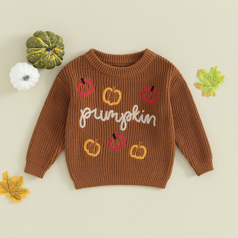 Halloween Pumpkin Embroidery Sweater