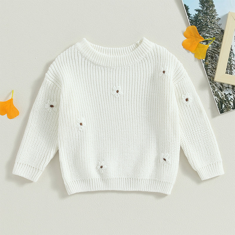 Flower Embroidery Baby Sweater