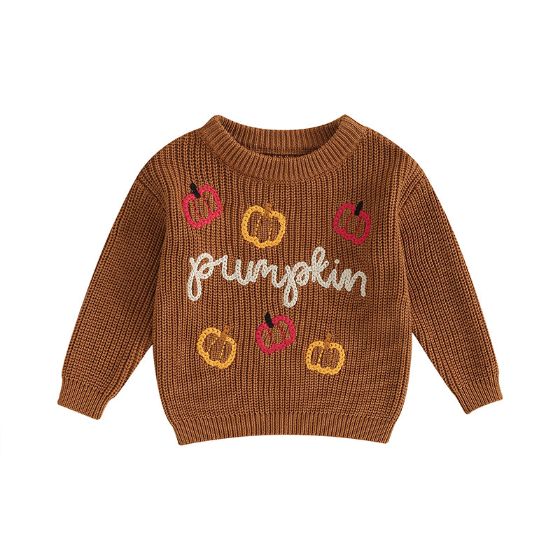 Halloween Pumpkin Embroidery Sweater