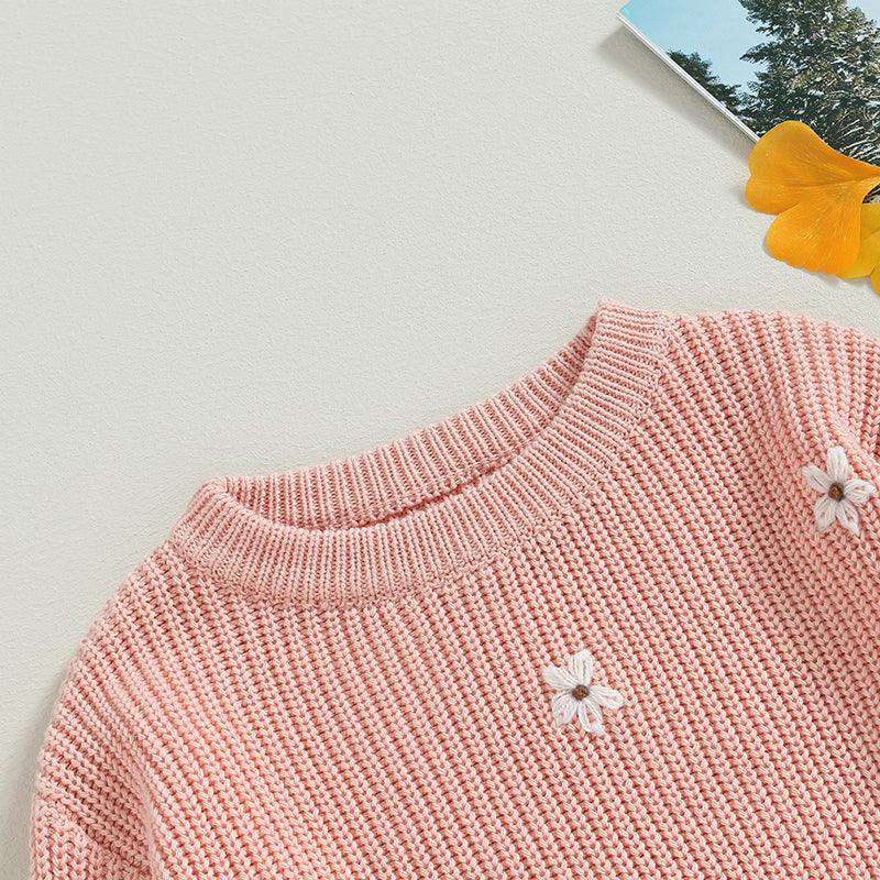 Flower Embroidery Baby Sweater