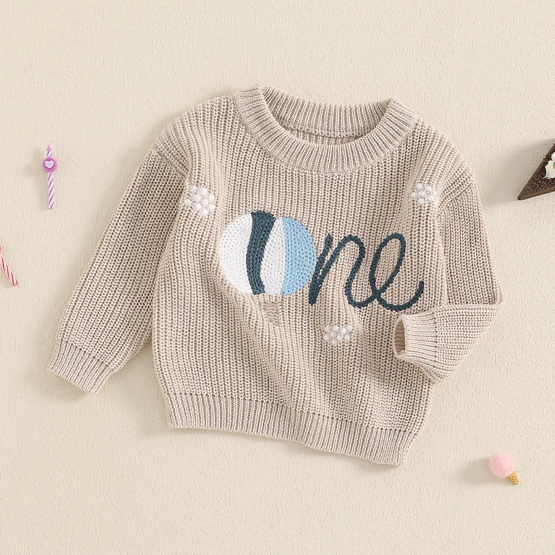 Baby 1st Birthday Embroidered Sweater