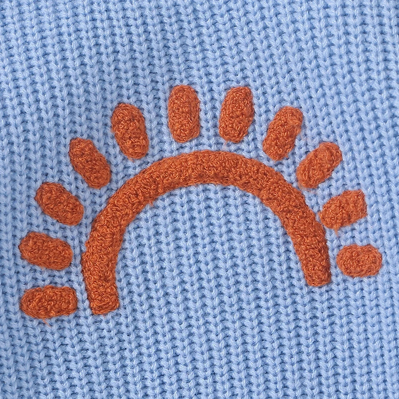 Sun Embroidery Baby Sweater