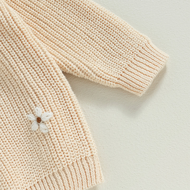 Flower Embroidery Baby Sweater