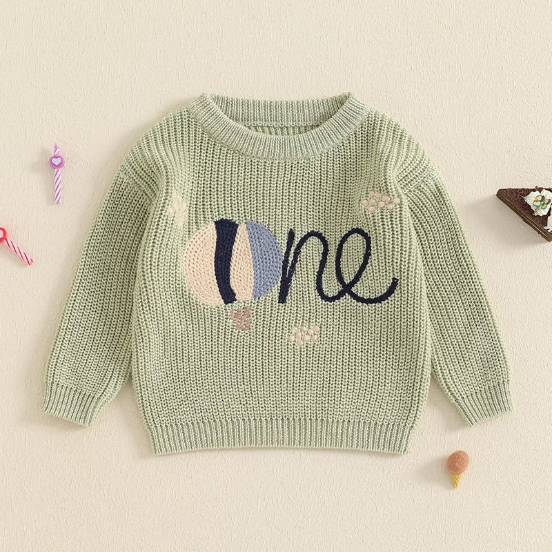 Baby 1st Birthday Embroidered Sweater