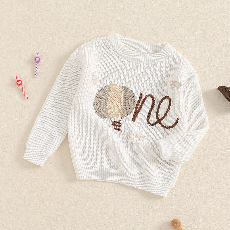 Baby 1st Birthday Embroidered Sweater