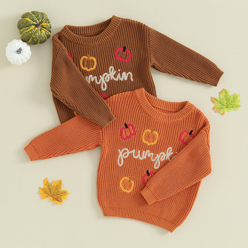 Halloween Pumpkin Embroidery Sweater