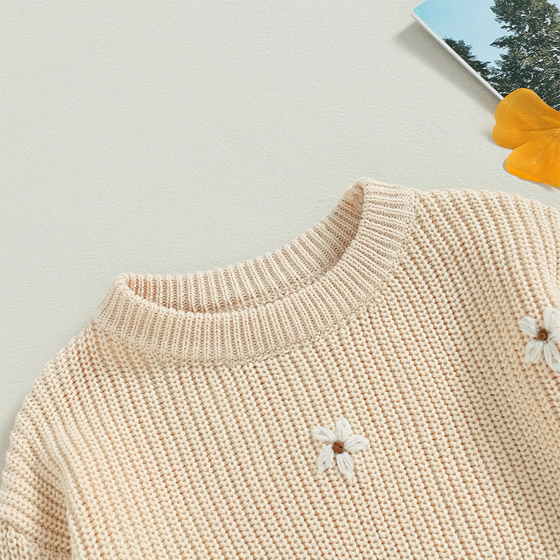 Flower Embroidery Baby Sweater