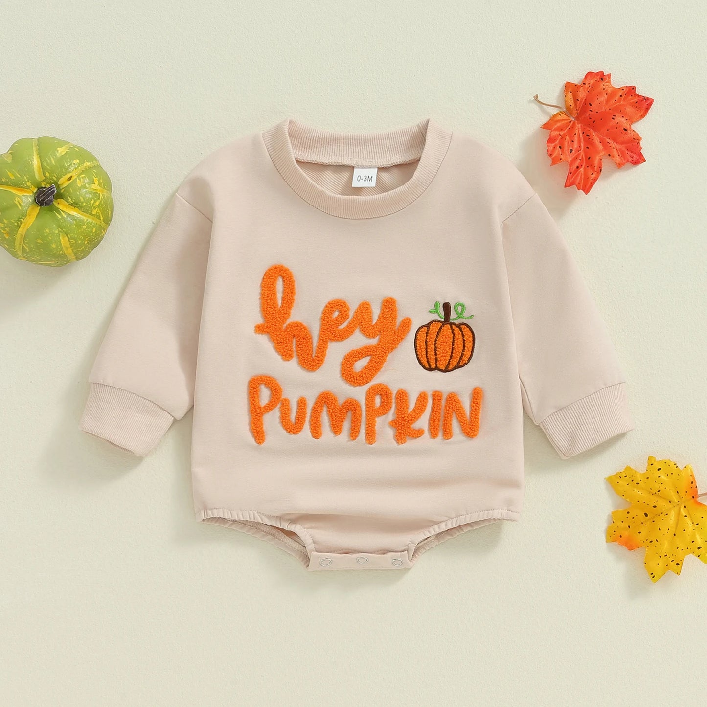 Hey Pumpkin Embroidered Romper