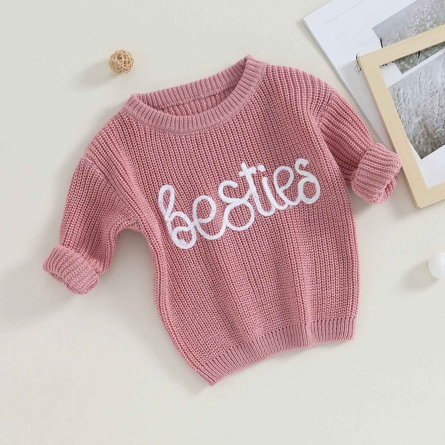 Bestie Embroidery Sweater