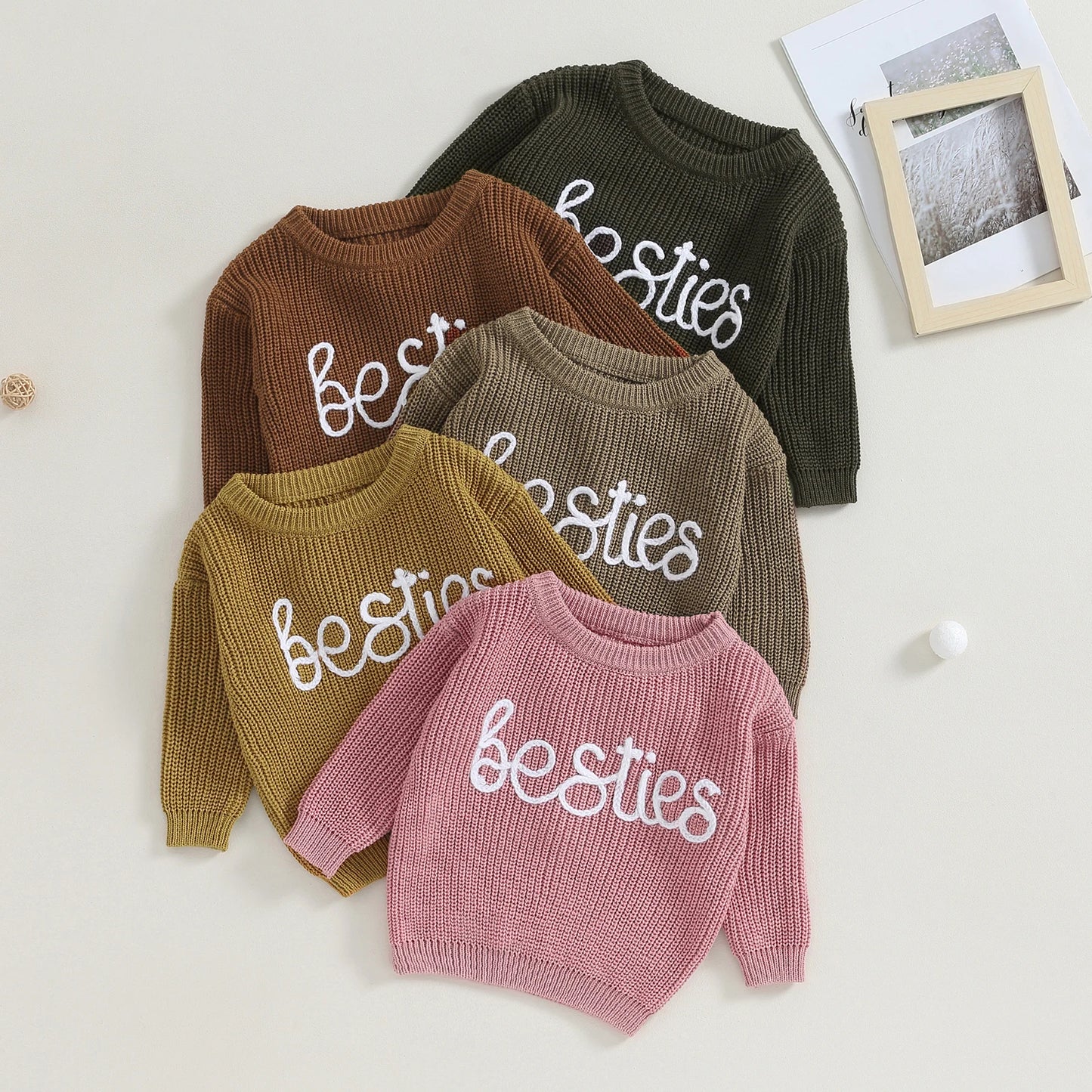 Bestie Embroidery Sweater